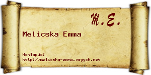 Melicska Emma névjegykártya
