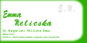 emma melicska business card